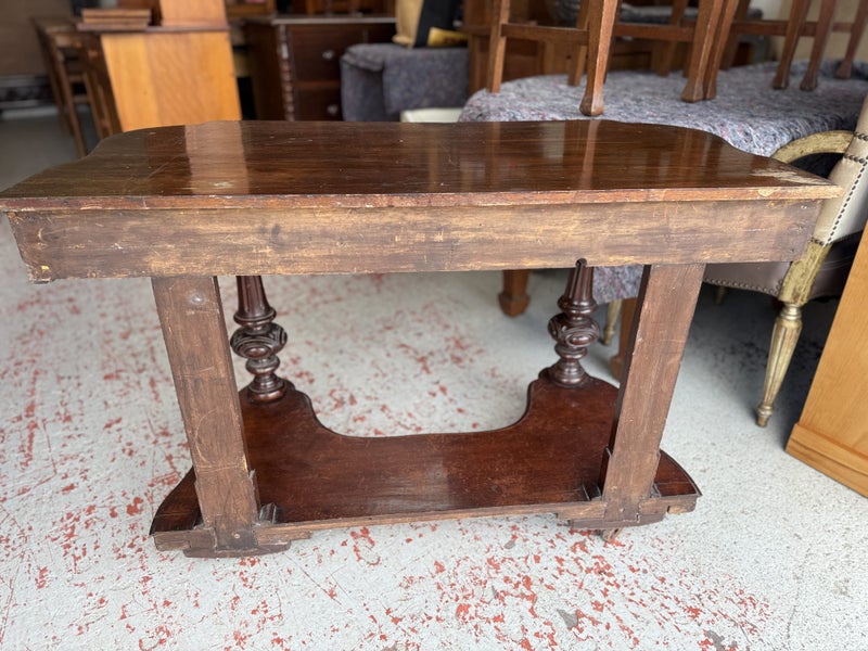 An Antique Victorian Era Solid Mahogany Console or Hallway Table Carousel 20