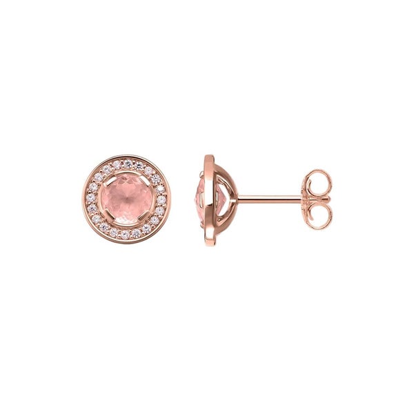 925 Sterling Silver Pink Luna Stud Earrings For Women Carousel 1