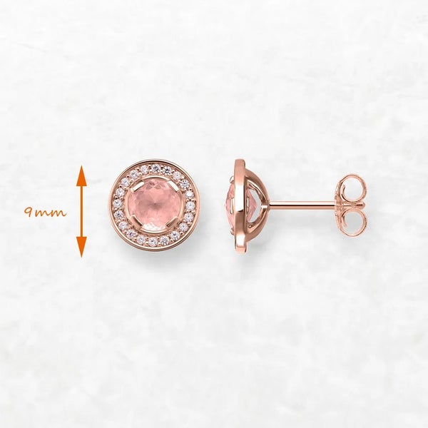 925 Sterling Silver Pink Luna Stud Earrings For Women Carousel 2