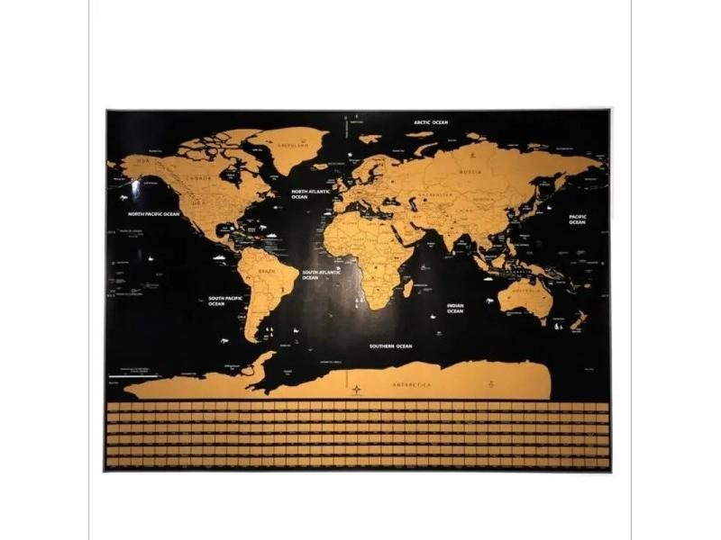 Erase World Travel Map Scratch Off World Map Travel Scratch For Map 42*30cm Carousel 1