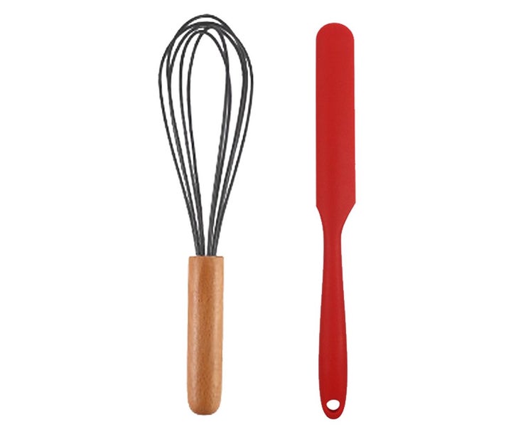 2 Piece Mini Kitchen Utensil Set- Silicone Kitchen Tools with wood Handles Carousel 1