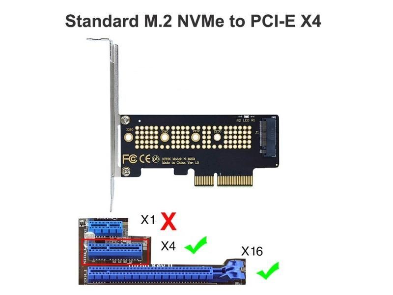 M.2 NVME SSD To PCIe 4.0 Adapter Card 64Gbps M-Key PCIe4.0 X1 X4 For Desktop PC Carousel 1
