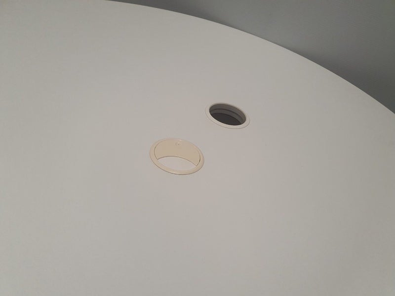 Small meeting table with cable holes 120 cm dia Carousel 2