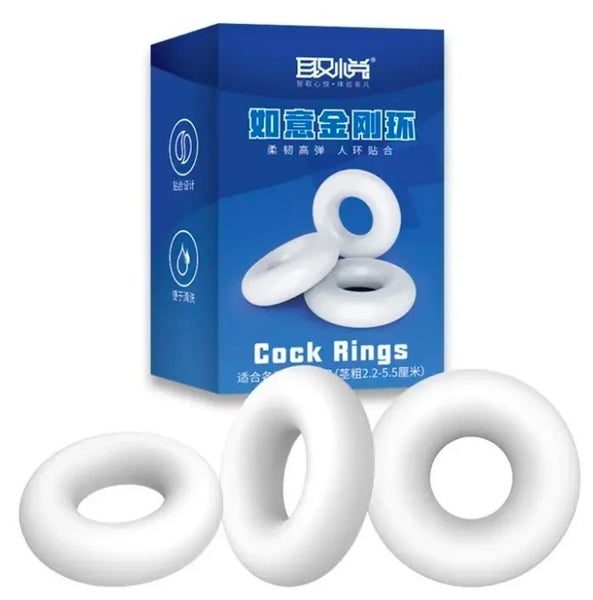 White Premium Cockring Set Carousel 1