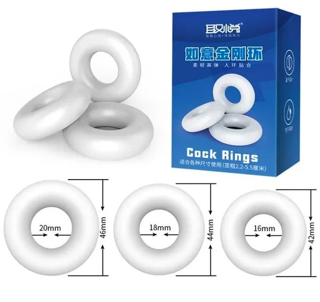 White Premium Cockring Set Carousel 2
