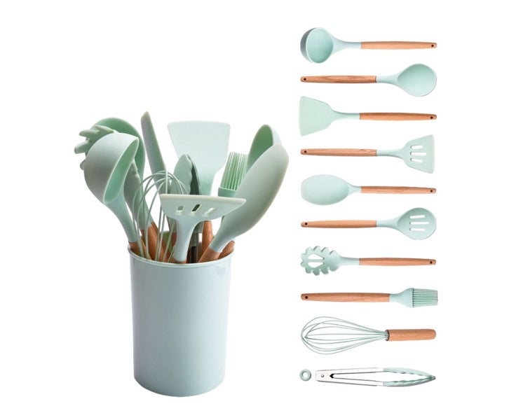 Silicone Kitchen Utensils Set ,Non-stick Kitchenware Cooking Tools Spoon Spat Carousel 1