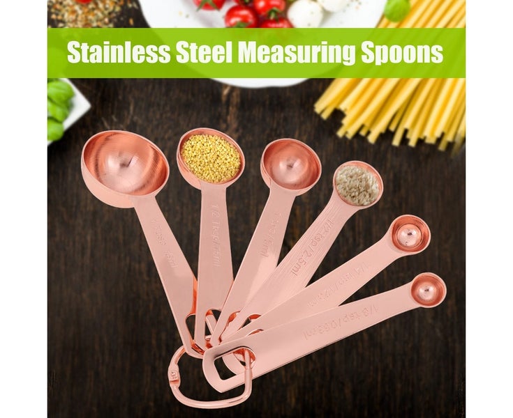 6Pcs/Set Stainless Steel Measuring Spoons Dry & Liquid Ingredients Cooking Ba Carousel 2