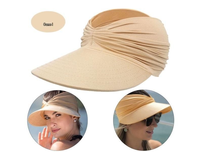 Polyamide Sun Protect Wide Brim Sunhat Women Outdoor Summer Hat Open Top Hollow Carousel 1