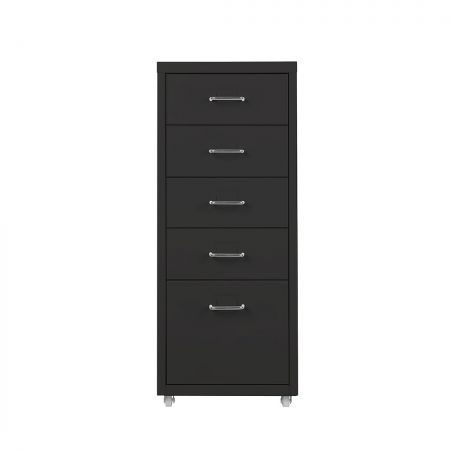 5 Drawers Portable Cabinet Rack Storage Steel Stackable Organiser Stand Black Carousel 2