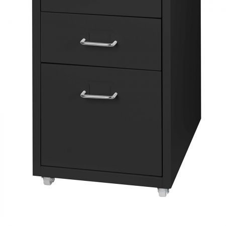 5 Drawers Portable Cabinet Rack Storage Steel Stackable Organiser Stand Black Carousel 4