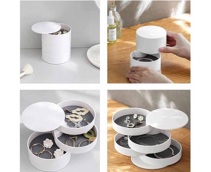Small Jewelry Storage Box Earring Holder,Containers Display TrayLÂ¬Necklace Bra Carousel 5