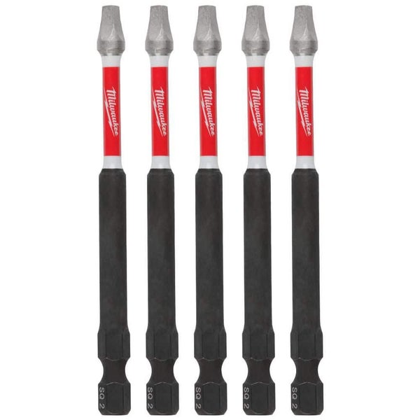 Milwaukee 48324574 5PCS 89mm Impact Duty Square #2 Alloy Steel Screw Driver Bit Carousel 8
