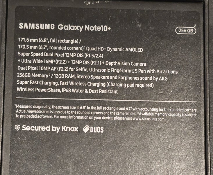 Samsung Galaxy Note 10 Plus Dual Sim (Aura Black) 256GB/12GB RAM64210726892033114