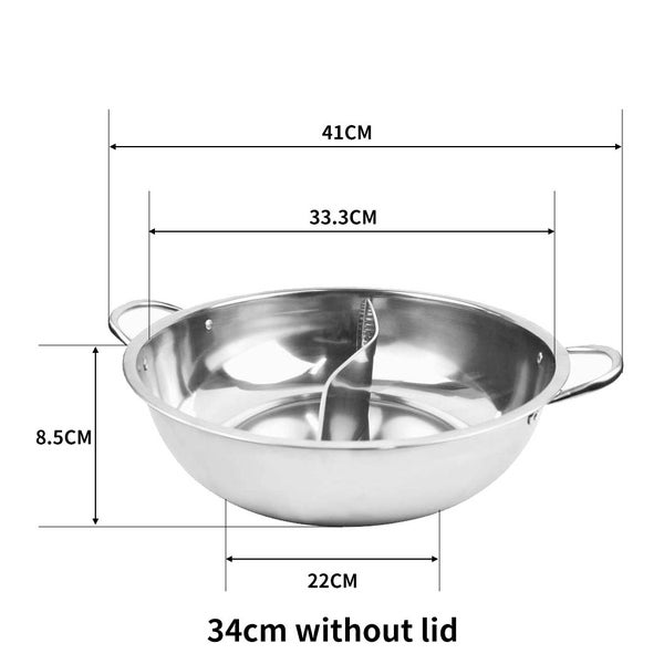 Toque 34cm Stainless-Steel Twin Mandarin Duck Hot Pot Induction Cooker No Lid Carousel 9