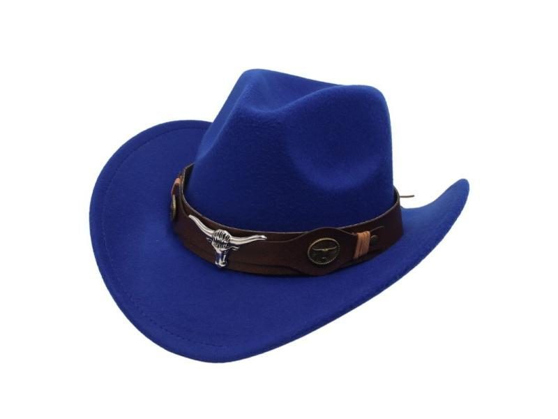 Western Cowboy Hat Tibetan Style Top Ladies Hat Roll Brim Cowgirl Cap Jazz Carousel 1