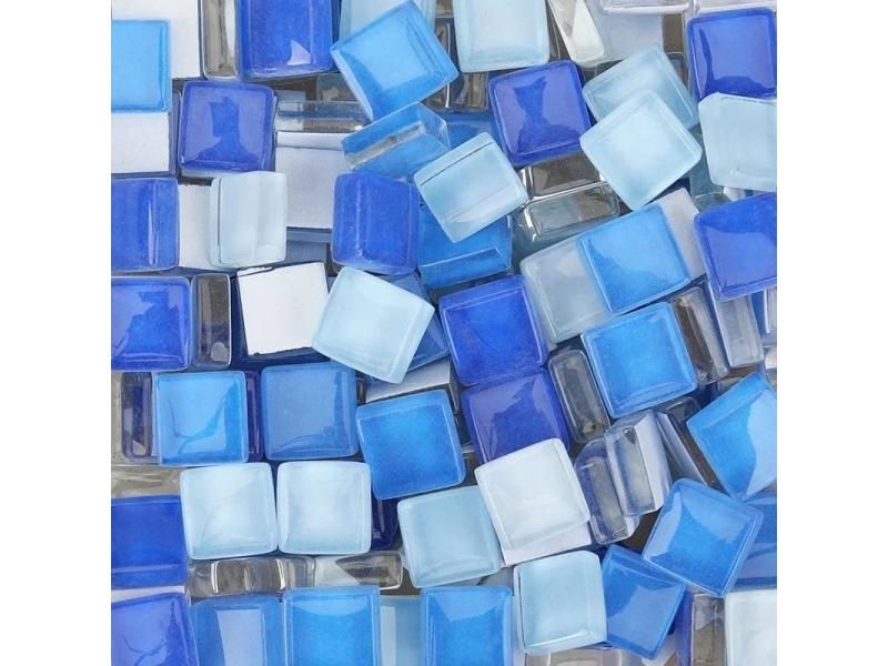 100g Mixed Mosaic Pieces Assorted Color Square Glitter Glass Mosaic Tiles For Carousel 1