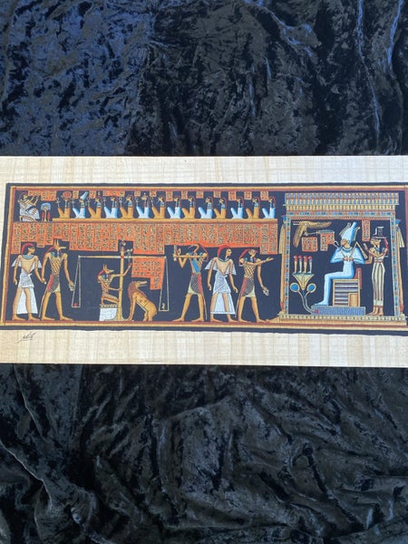 Egyptian Painting on Papyrus - The Final Judgement Carousel 1