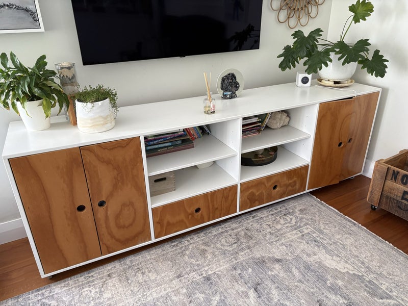 Urban Kids Custom white and wood Media Unit Carousel 1