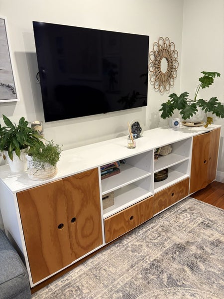 Urban Kids Custom white and wood Media Unit Carousel 2