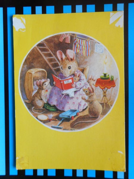 "At the End of the Day" by Racey Helps Postcard damaged Carousel 1