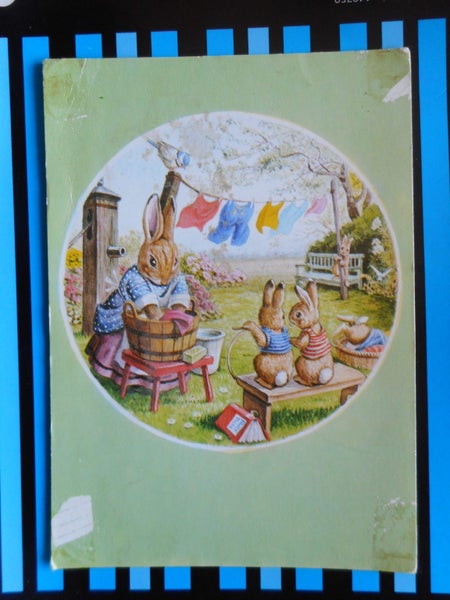 "Washing Day" by Racey Helps Postcard damaged Carousel 1