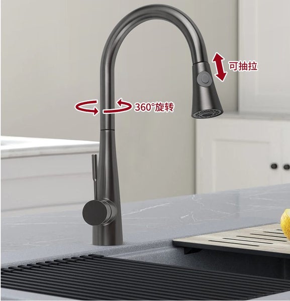 Kitchen Sink Mixer - Round Series Gun Metal C1087 Carousel 2