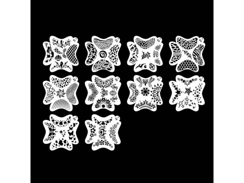 Stencils For Body Painting Face Art Halloween Birthday Party DIY Makeup Stamps Carousel 1