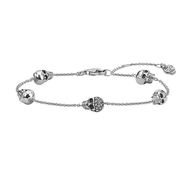 925 Sterling Silver Exquisite Feminine Skulls Bracelets Rebel For Women Carousel 1