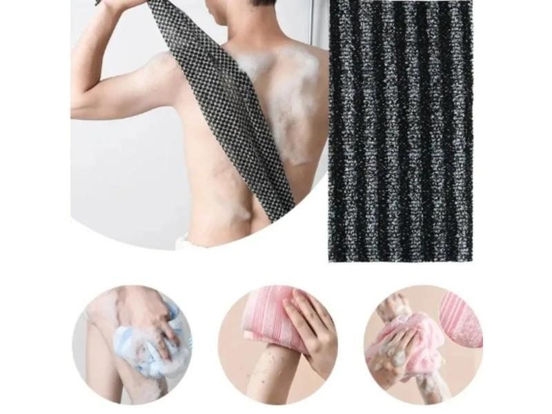 Japanese Rubbing Washcloth Bath Scrubber Nylon Towel Brush For Back Exfoliating Carousel 1