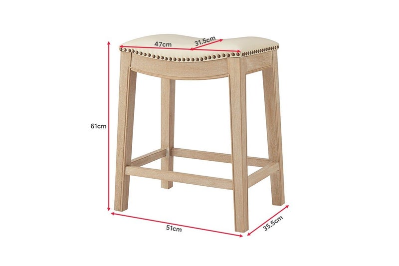 Set of 2 Brosa Fleur Backless Counter Stools (Cream) Carousel 11