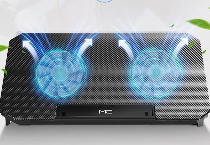Laptop Cooling Pad, Adjustable Wind Speed Notebook Cooler, Twin Turbo Fan Laptop Carousel 2