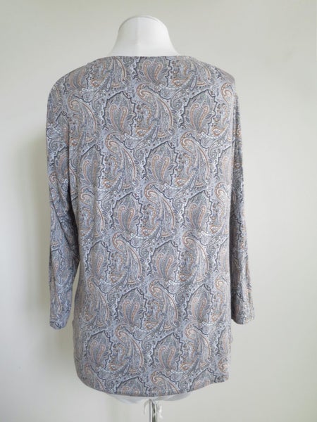 SPORTSCRAFT (AU) *British Liberty Fabric Boho Paisley Printed Viscose Top* L/14 Carousel 3