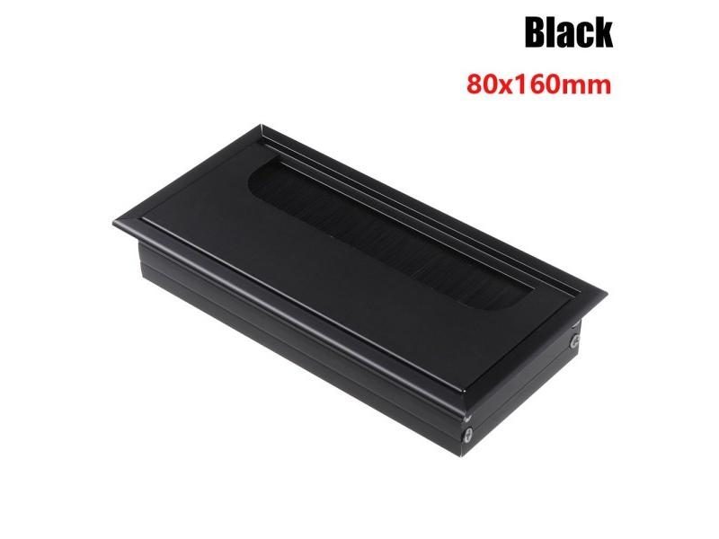 Aluminum Alloy PC Desk Rectangle Wire Cable Grommet Office Table Hole Cover Carousel 1