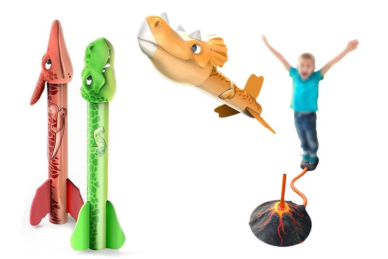 Dinosaur Rocket Launcher Toy Set Outdoor Fun Little Ones Toys for Birthday Gift Carousel 1