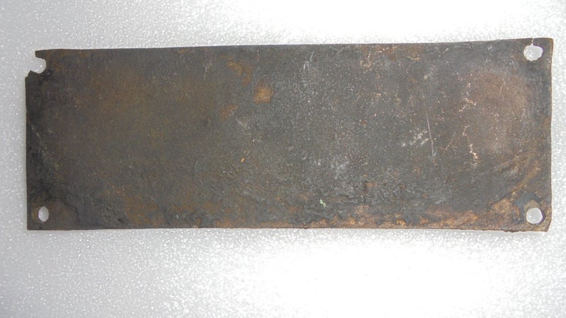 WWI (1915) Aircraft fuselage, Aero Engine or gun carriage makers plate. Carousel 3