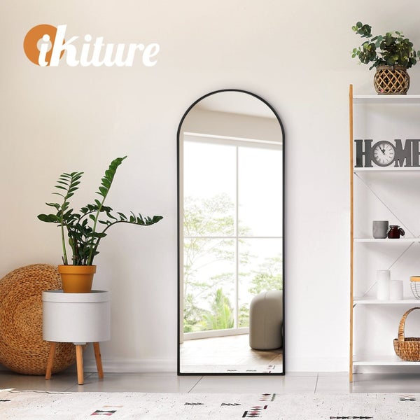 Full Length Mirror Arched Dressing Floor Mirrors Free Standing Black64462027029377113