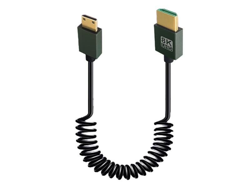 8K HDMI-Compatible To HDMI-Compatible Coiled Cable 48Gbps HDMI-Compatible To Carousel 1