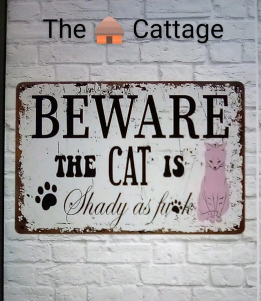 THE CATTAGE - Hilarious Cat Tin Sign Add Some Humor & Laughs To Your Home Carousel 1