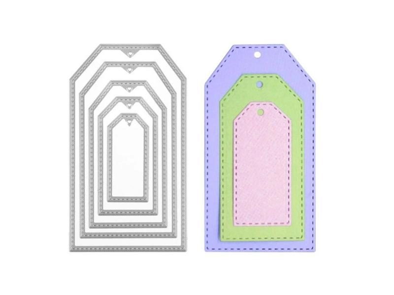 5Pcs/set Label Frame Christmas Tag Stencils Scrapbooking Photo Album Paper Carousel 1