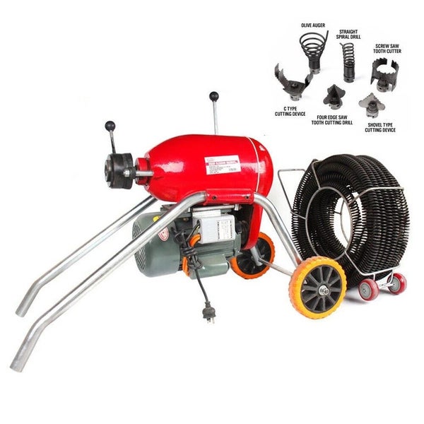 3000W Drain Cleaner Machine Snake Electric Plumbing Sewerage Pipe 6 Cutters Carousel 1
