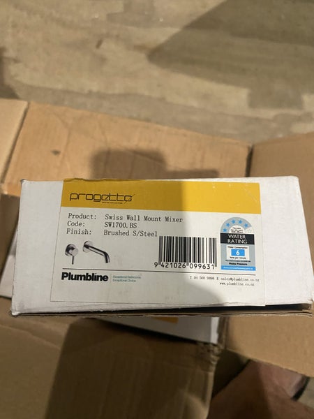 Plumbline Swiss Wall Mount Mixer - Brushed Stainless Steel Carousel 6