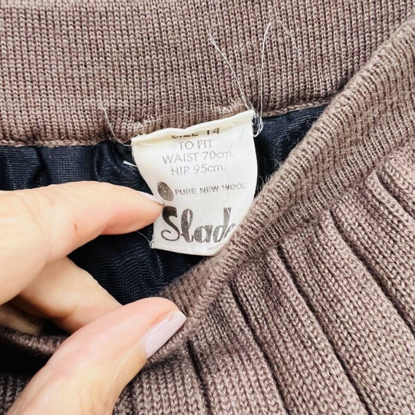 NZ vintage / SLADE / pure wool midi tube skirt / L Carousel 2