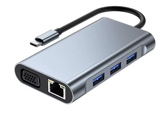 USB Hub 7 in 1 Type-C Adapter Giga Network USB 3.0 HDMI 87W PD Docking Station Carousel 2