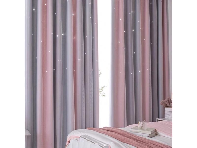 Blackout Kids Curtains For Bedroom Thermal Insulated Silver Twinkle Star Carousel 1