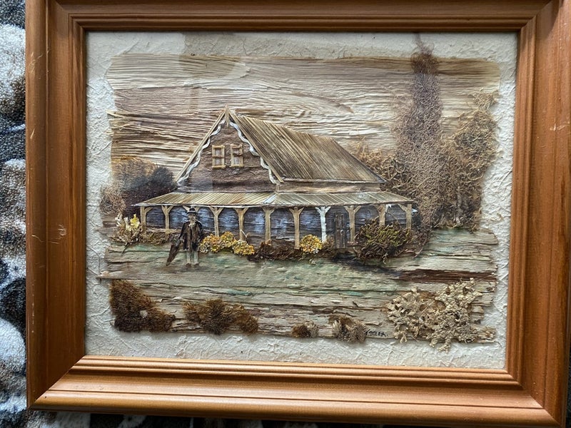 T Steer original signed bark art nz. Carousel 2