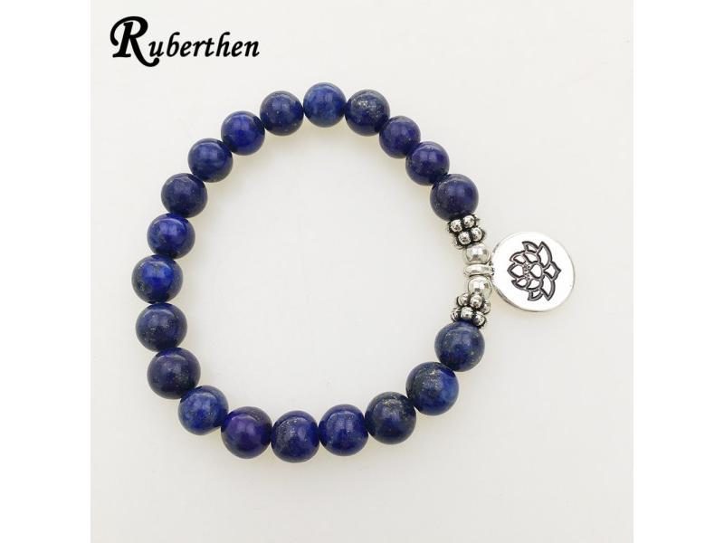 Ruberthen High Quality Lapis Lazuli Bracelet Natural Gemstone Bead Mens Carousel 1