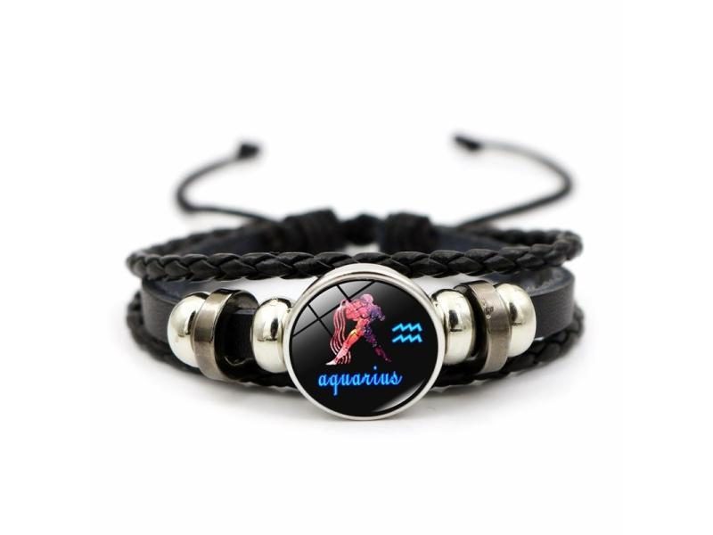 12 Zodiac Signs Constellation Charm Bracelet Men Women Fashion Multilayer Weave Carousel 1