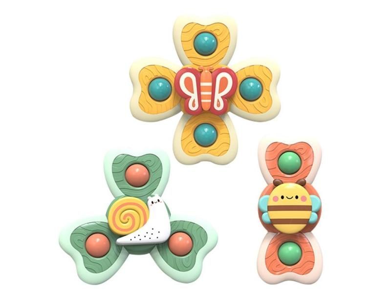 Suction Cup Spinning Top Toys Insects Sucker Spinner Toys For Kids Window High Carousel 1