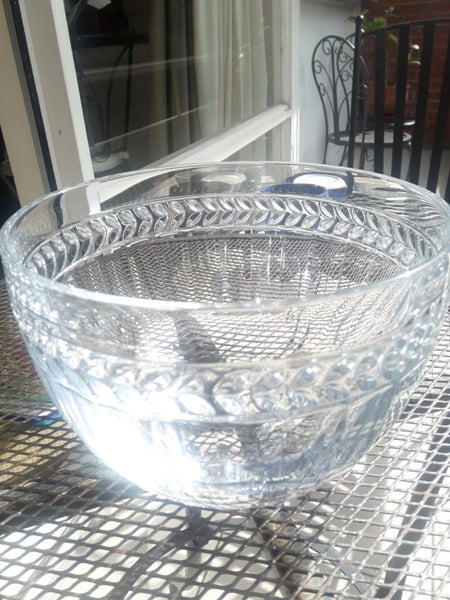 VINTAGE LARGE GLASS HEAVY CRYSTAL SALAD OR TRIFLE BOWL SIGNED VILLEROY & BOCH63617778343041111