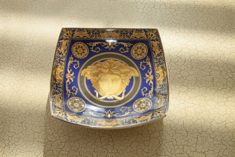 Rosenthal Versace Medusa Blue Dish - As new. Vintage. Carousel 1